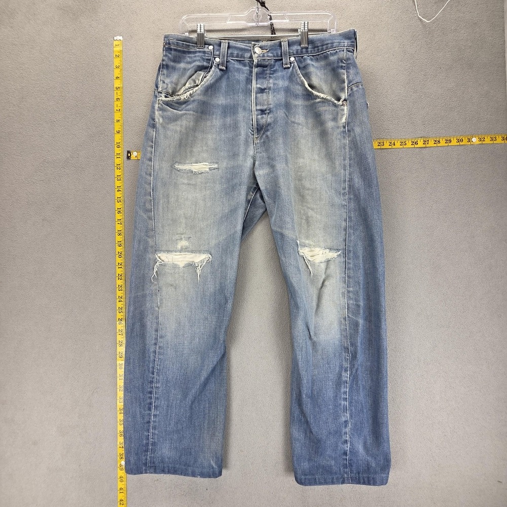 Vintage Levis Engineered Jeans Mens Blue Twisted Button Fly Thrashed Fits‎ 32x27